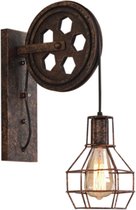 Wandlamp Indoor Industrieel Vintage E27 - Steampunk Waterpijp - Woondecoratie - Wanddecoratie - Industriele Verlichting - Rustiek Rood