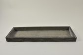 Oneiro’s Luxe Dienblad AVO Grijs - 42x14x3 cm - woondecoratie - metaal - zwart - hout - woonaccessoires - dienbladen – tafelaccessoires – serveerbladen – presenteerbladen