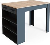 Kitchyluxor - Bartafel - Eettafel - Keukentafel – Keuken Bartafels - Hoog Bureau - Keukeneiland - Lade - Zwart - Hout