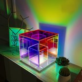 Magische Kubus - Kubus lamp - Cube lamp - Led Kleuren Tafellamp - RGB Cube - Led Kleuren - Automatische Sfeer Tafellamp - 30CM