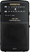 Sangean Pocket 100 - SR-35 - Zakradio met AM/FM op batterijen - Zwart