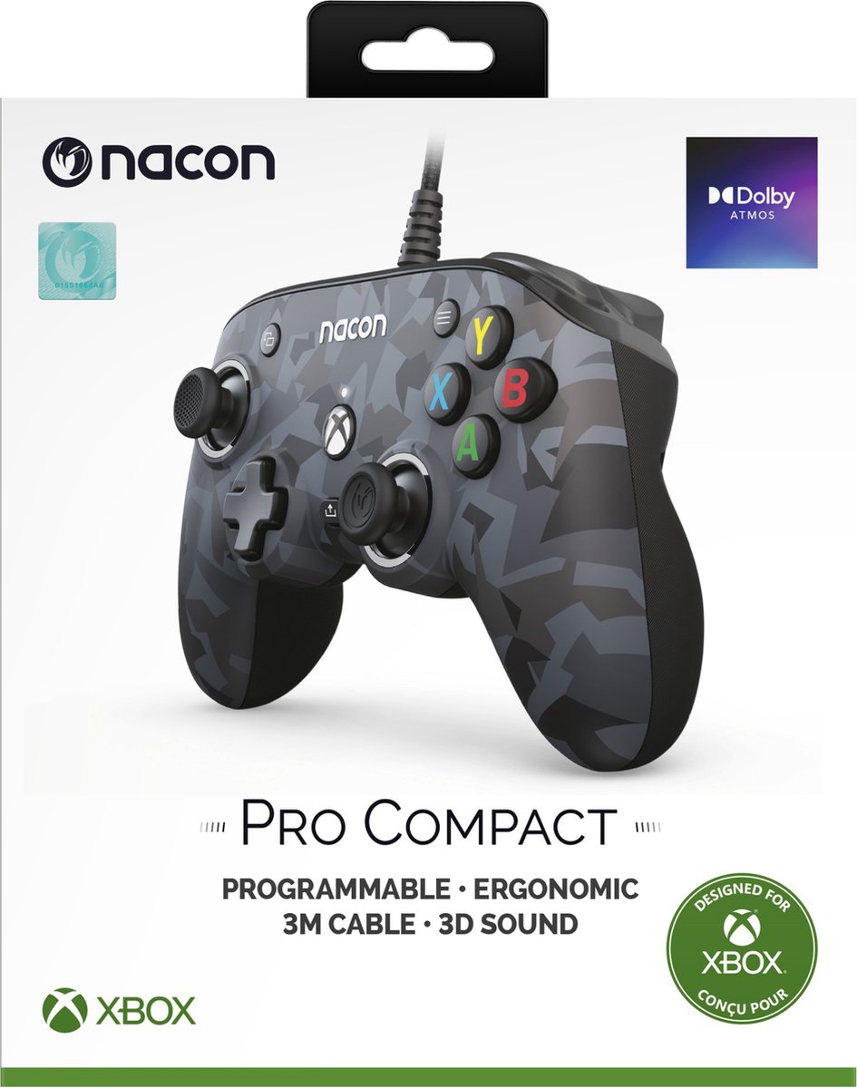 Nacon Pro Compact Official Bedrade Controller - Xbox Series X|S - Grijs thumbnail 4