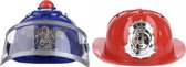 Speelgoed 4 jaar - Helm - Brandweerman - Politie helm - Brandweer helm - 2 pack