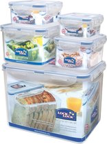 Lock&Lock Vershoudbakjes | Bewaardozen voedsel | Set van 5 Stuks | 180 ml - 350 ml - 470 ml - 1.1 liter - 3.9 liter | Transparant