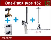 One-Pack Type 132 Inbouw Doucheset Met Thermostaat Wandarm En Platte Hoofddouche Chroom (30cm Ufo)