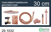 One-Pack Type 503 Inbouw Doucheset Rond Met Thermostaat Wandarm En Platte Hoofddouche Geborsteld Koper (30cm)