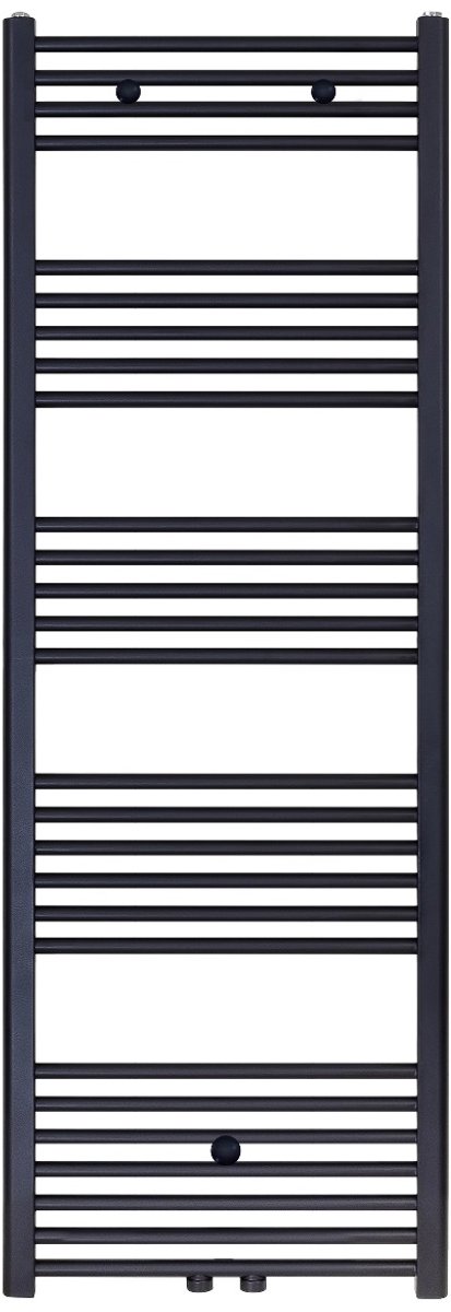 Klea Handdoekradiator Middenonderaansluiting 1800x600mm 944 Watt Geborsteld Mat Zwart