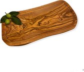 Yakelos Pure Olive Wood - Serveerplank -Borrelplank - Tapasplank - Olijfhout - 40-45 centimeter