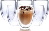 Dubbelwandige Glazen - 350ml - Set Van 6 - Latte Macchiato Espresso Koffieglazen - Koffiekopjes - Theeglazen - Koffieglas