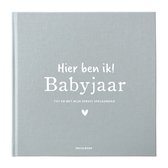 PINKPEACH - Babyjaar invulboek Linnen Blauw - Oude kleur
