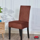 Velvet Eetkamer Stoelhoes - Bruin - Hoes voor uw stoelen