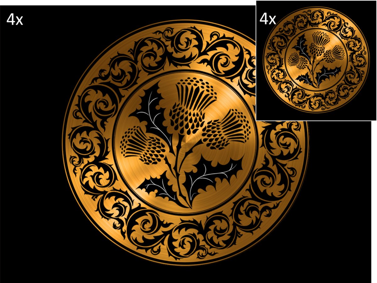 Celtic Tree - Set Placemats en Onderzetters - Distel - Nationaal symbool van Schotland - Zwart - Goud - Pagan - Heidens - Keltisch - Magisch - Tafel - Tafeldecoratie - Eten - Placemat - Onderzetter
