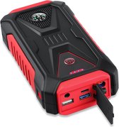 Hoobi® - Jumpstarter - Auto - LED zaklamp - Powerbank - SOS noodlicht - Accu booster - Accu oplader - 12V - Oplaadbaar - Rood/zwart