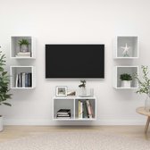 Decoways - 5-delige Tv-meubelset spaanplaat hoogglans wit