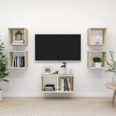 Decoways - 5-delige Tv-meubelset spaanplaat wit en sonoma eikenkleurig
