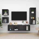 Decoways - 4-delige Tv-meubelset spaanplaat grijs