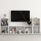 Decoways - 3-delige Tv-meubelset spaanplaat hoogglans wit