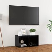Decoways - Tv-meubel 72x35x36,5 cm spaanplaat hoogglans zwart
