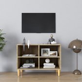 Decoways - Tv-meubel met houten poten 69,5x30x50 cm sonoma eikenkleurig