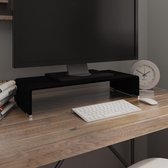Decoways - TV-meubel/monitorverhoger zwart 60x25x11 cm glas