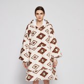 Grid Coodie - Hoodie blanket - Hoodie deken met mouwen en print