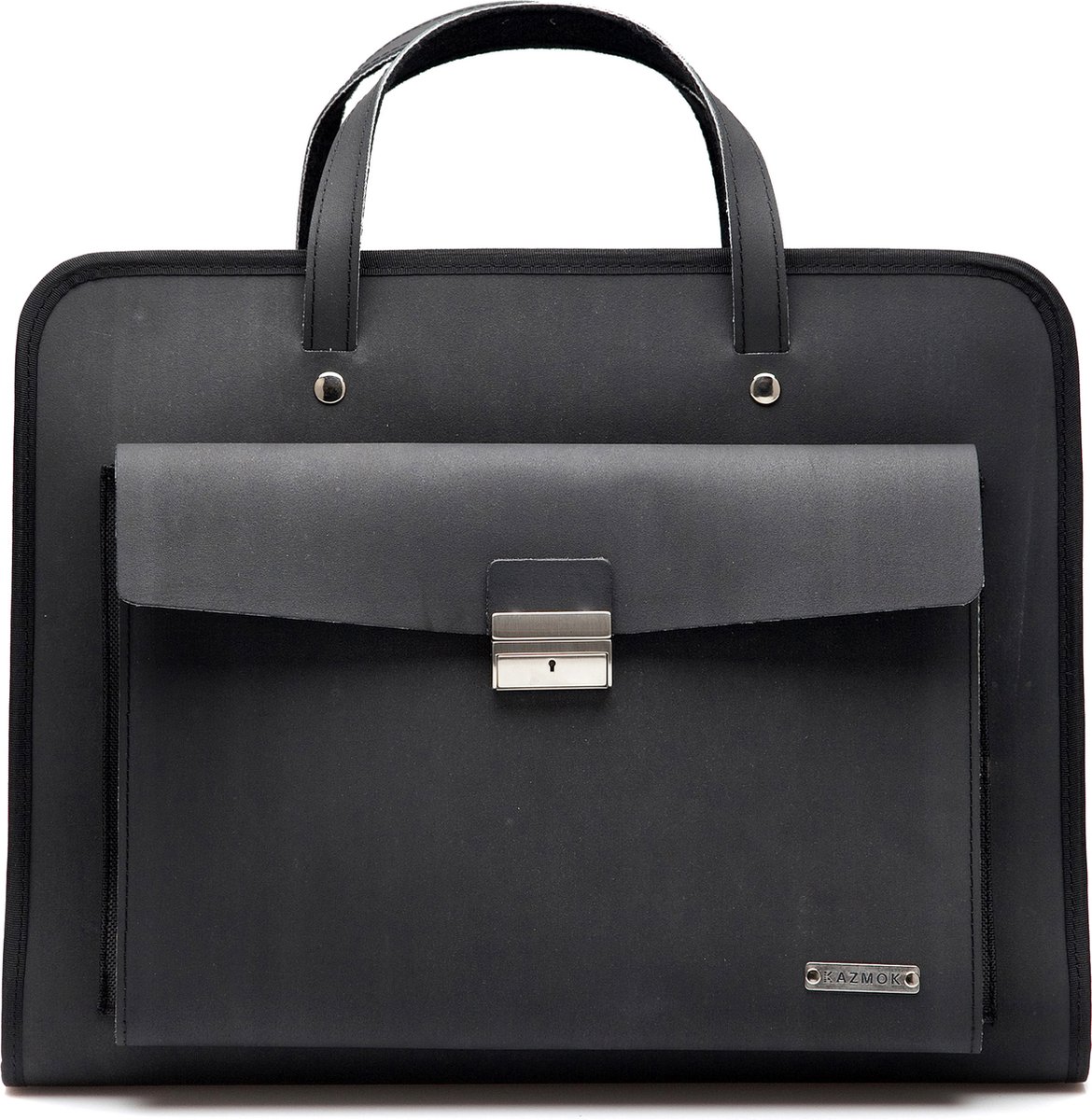 KAZMOK, 15 inch Laptop tas zwart- zwart interieur-zakelijk-business-stoer-lifestyle-NLmade
