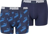PUMA jongens 2P boxers AOP logo blauw III - 146/152