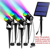 TBG™ Zonne-energie Spotlight - 2 Warm Witte Lichten - Zonnepaneel - Buitenverlichting - Landschap Yard Tuin Boom - Afzonderlijk Lamp