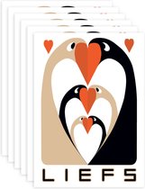 AAI - Wenskaart - Valentijn - 6 stuks - hartjes kaarten pakket