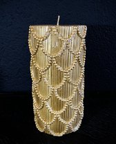 Kaars - Gold - Kersten - 7.3x7.3x15cm