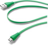 Cellularline - Data kabel, micro-usb flat, groen