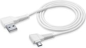 Cellularline - Usb kabel, micro-usb connector hoek 1,2m, wit