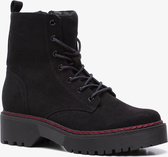 Sprox dames veterboots met plateauzool - Zwart - Maat 38