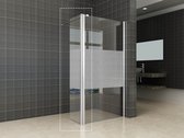 Klea Pary Douche Zijwand Met Scharnierprofiel Rechts 350x2000mm Antikalk 10mm Veiligheidsglas Gedeeltelijk Matglas