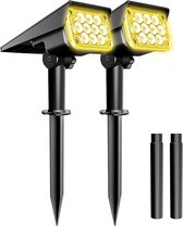 2 PACK - Solar Light - Outdoor - 3000 K/6000 k/RGB/GROEN - Solar Tuin Licht - IP65 - Solar Spotlight - Voor Landschap Path - Solar Wandlamp