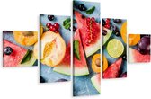 Schilderij - Verfrissend fruit, 5luik, Premium print