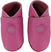 Baby Slofjes Zachte Zool | 3 tot 18 maanden | Maat: 18 (9-12 maanden) | 100% echt leer | Kleur: fuchsia / roze