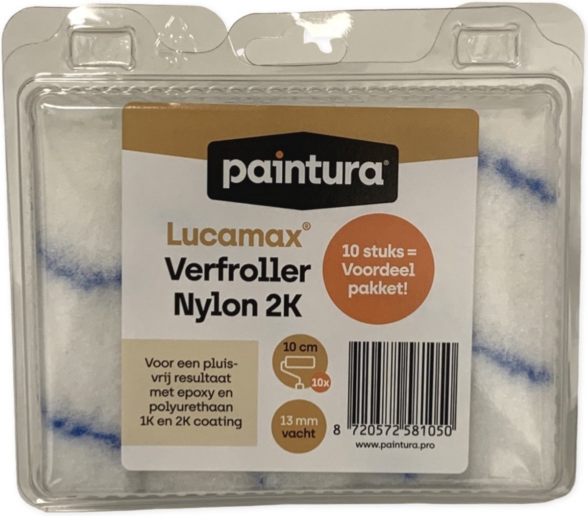 Paintura Lucamax Verfroller Nylon 13mm Voor 2k Epoxy Coatings 10 Cm Per Doos 10 Stuks 13mm Vacht