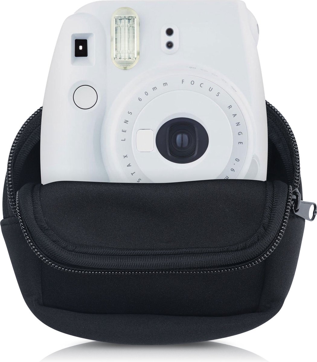 Rieibi Cameratas voor Fuji Instax Mini 12 – Beschermhoes van PU-leer voor Fujifilm Instax Mini 12 instantcamera – Afneembare tas met verstelbare schouderband, groen