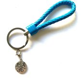 Porte-clés - Blauw clair - Triathlon - Nager - Vélo - Course à pied à pied - Sport - Pendentif - Cuir - Couleur - Bijoux de sport - Bijoux - Bijoux de sport - Bijoux - Équipe - Cadeau d'équipe