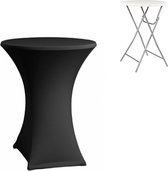Statafelrok zwart - Statafel Tafelrok - Statafelhoes - Stretch – zwart - ∅80 x 120 cm – Cocktailparty - Trouwen - Bruiloft