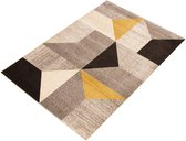 Vloerkleed Zuiver Harlow | Grijs & goud - 220 x 160 cm