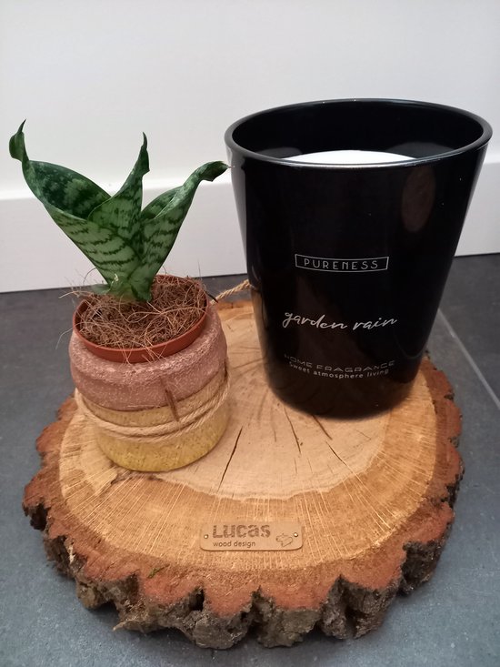 BOOMSCHIJF RONDE SERVEERPLANK met schors 25 cm - Design