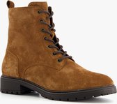 Hush Puppies suede dames veterboots - Cognac - Maat 37 - Echt leer