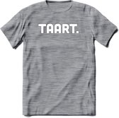 Taart - Snack T-Shirt | Grappig Verjaardag Kleding Cadeau | Eten En Snoep Shirt | Dames - Heren - Unisex Tshirt | - Donker Grijs - Gemaleerd - M