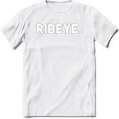 Ribeye - Snack T-Shirt | Grappig Verjaardag Kleding Cadeau | Eten En Snoep Shirt | Dames - Heren - Unisex Tshirt | - Wit - 3XL