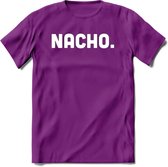 Nacho - Snack T-Shirt | Grappig Verjaardag Kleding Cadeau | Eten En Snoep Shirt | Dames - Heren - Unisex Tshirt | - Paars - L