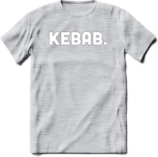 Kebab - Snack T-Shirt | Grappig Verjaardag Kleding Cadeau | Eten En Snoep Shirt | Dames - Heren - Unisex Tshirt | - Licht Grijs - Gemaleerd - 3XL