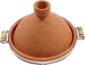 Marokkaanse tajine met handvat en vlamverdeler - (Ongeglazuurd)