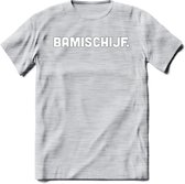 Bamischijf - Snack T-Shirt | Grappig Verjaardag Kleding Cadeau | Eten En Snoep Shirt | Dames - Heren - Unisex Tshirt | - Licht Grijs - Gemaleerd - L